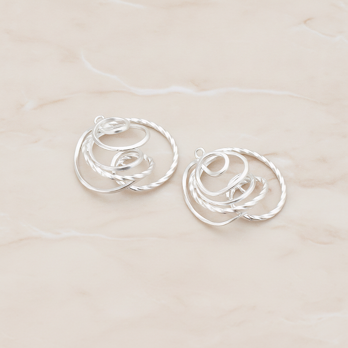 Twisted Wire Pendant, 2 Pc on warm marble background (PD.436)