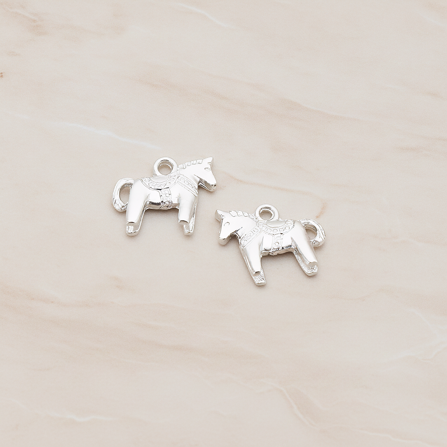 Small Horse Pendant, 2 Pc on warm marble background (PD.443-01)