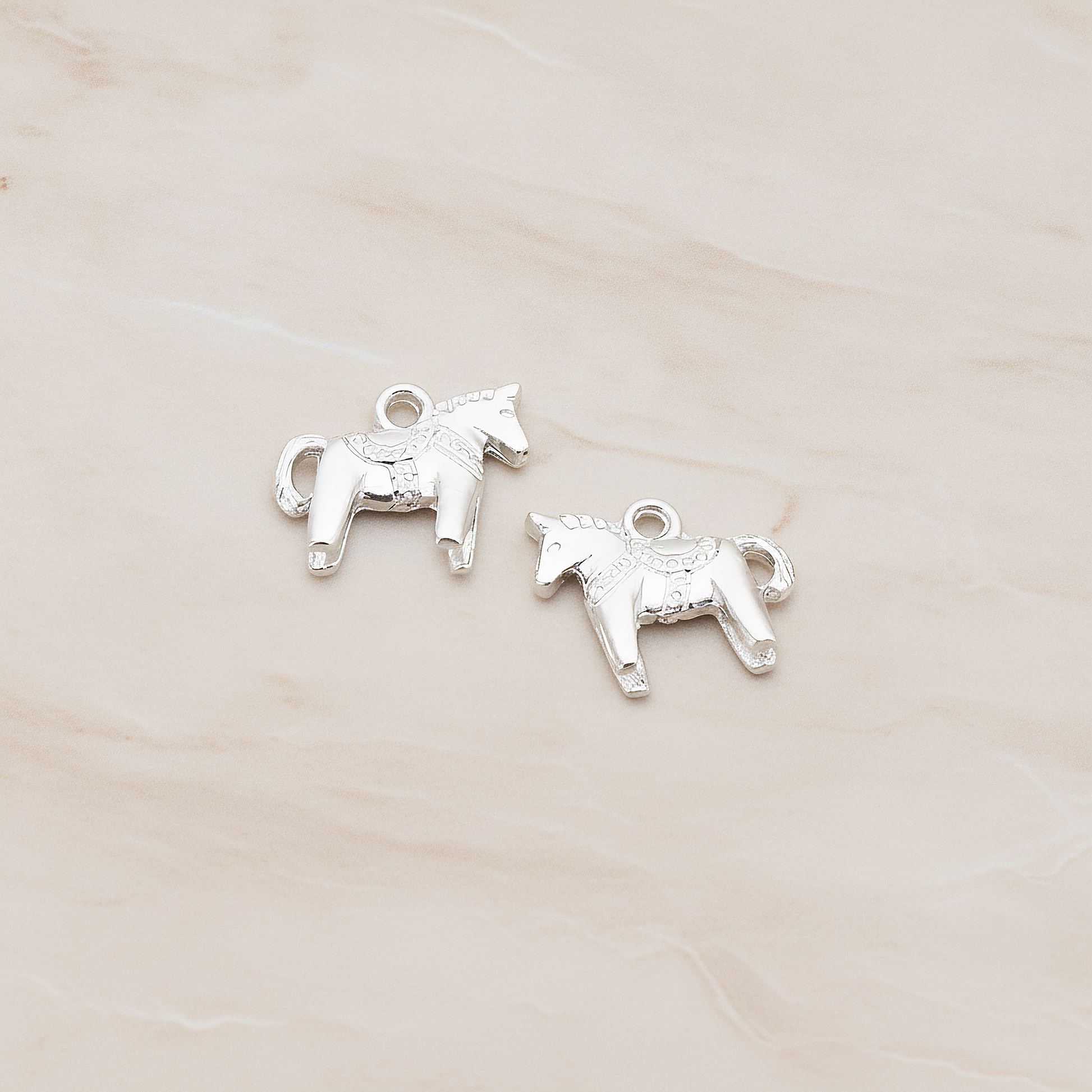Small Horse Pendant, 2 Pc on warm marble background (PD.443-01)