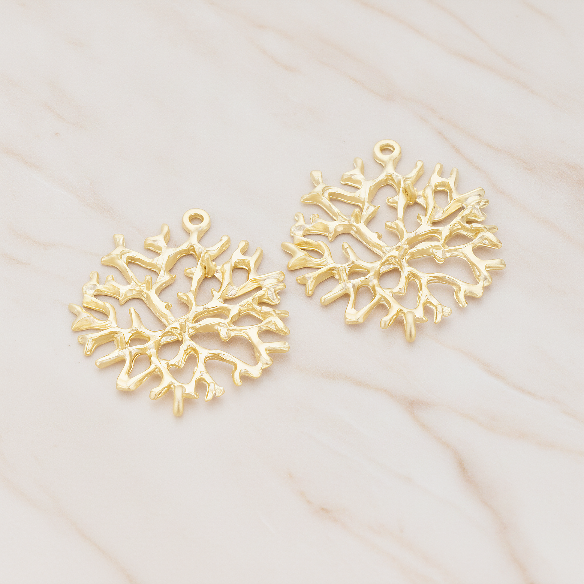 Coral Reef Connector Pendant, 2 Pc on warm marble background (PD.450)