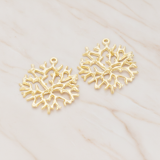 Coral Reef Connector Pendant, 2 Pc on warm marble background (PD.450)