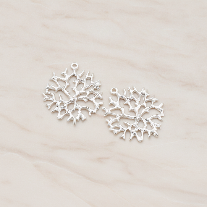 Coral Reef Connector Pendant, 2 Pc on warm marble background (PD.450)