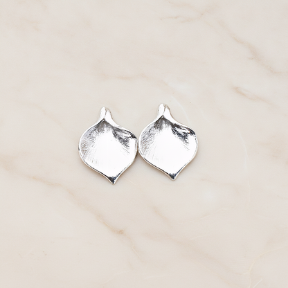 Small Wide Calla Flower Pendant, 2 Pc on warm marble background (PD.455-01)