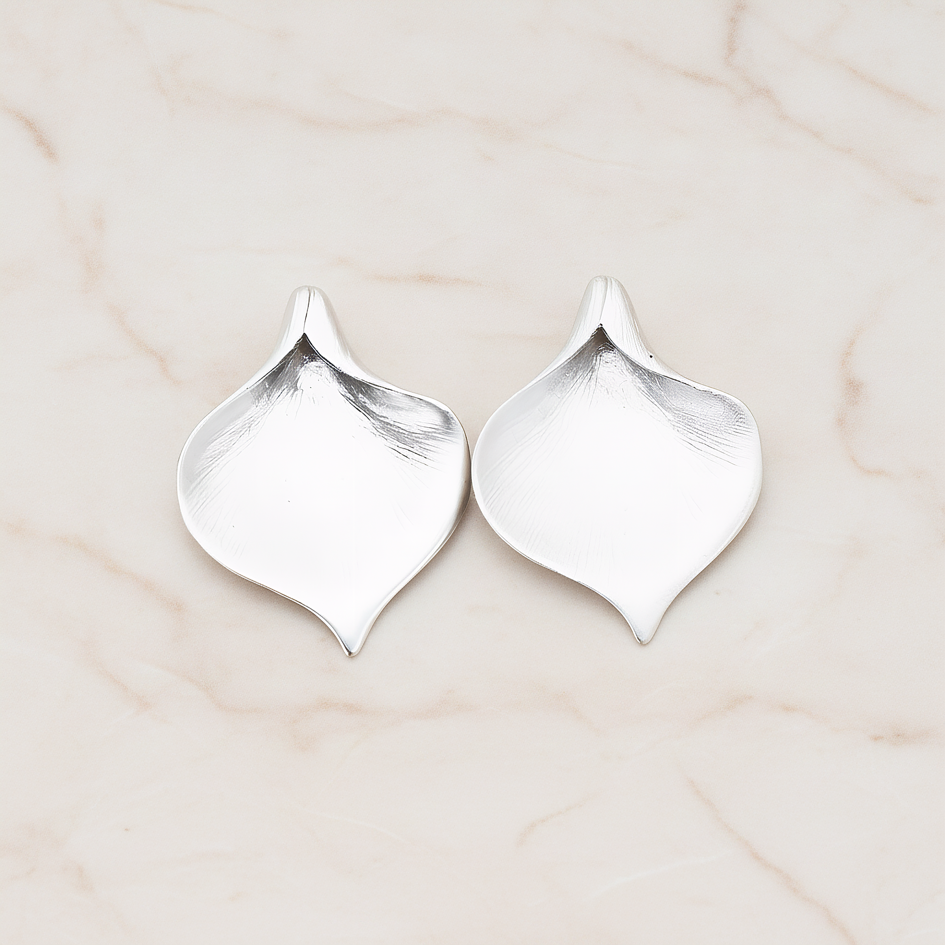Wide Large Calla Flower Pendant, 2 Pc on warm marble background (PD.455-02)