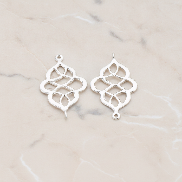 Oriental Shape Connector Pendant, 2 Pc on warm marble background (PD.462)