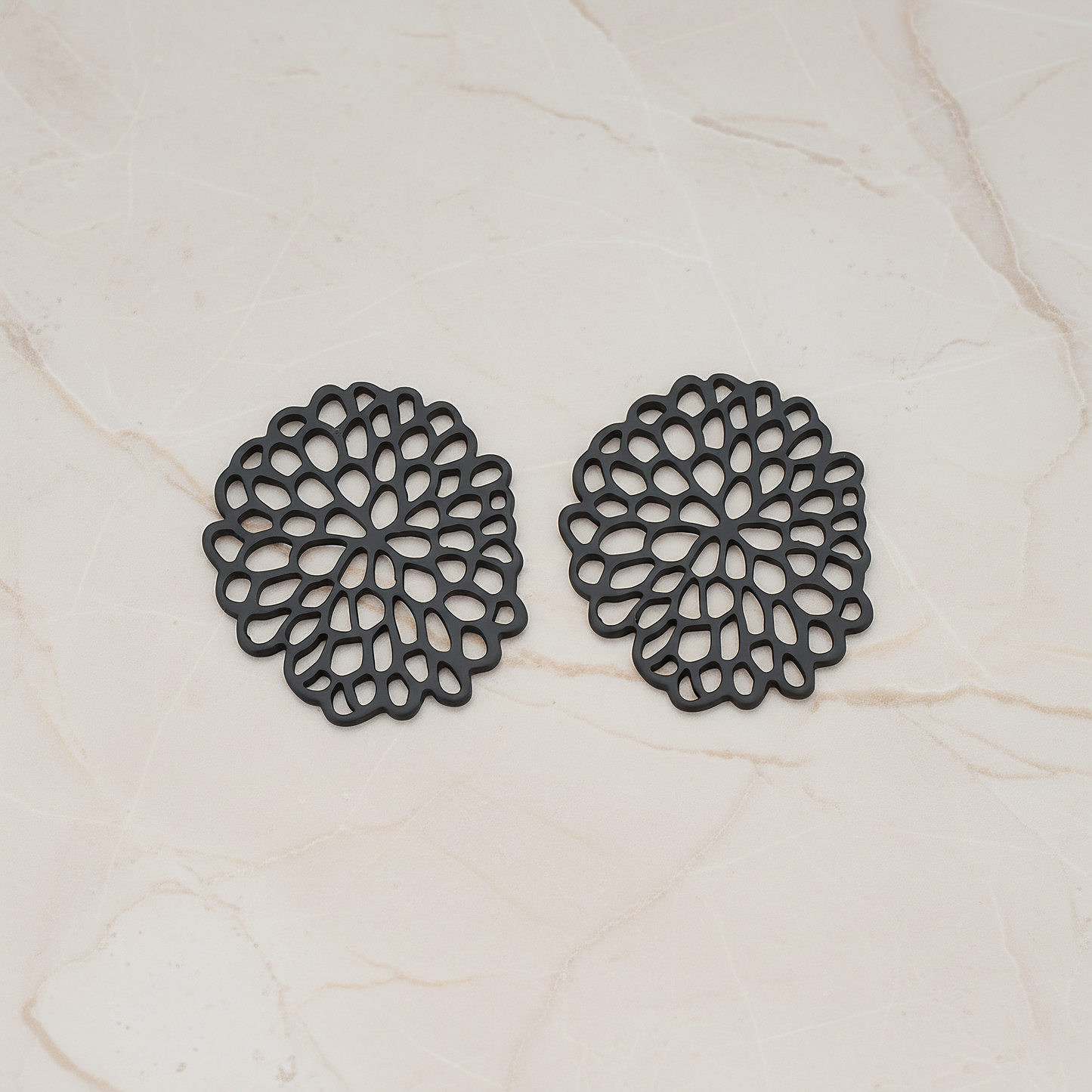 Mum Flower Pendant, 2 Pc on warm marble background (PD.465-01)