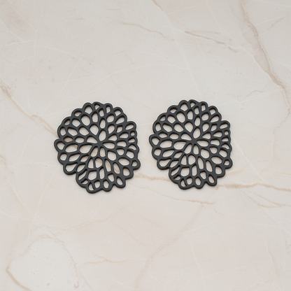 Mum Flower Pendant, 2 Pc on warm marble background (PD.465-01)