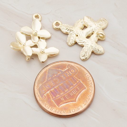 Cherry Blossom Connector Pendant, 2 Pc on warm marble background (PD.466)