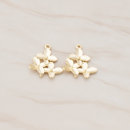 Cherry Blossom Connector Pendant, 2 Pc on warm marble background (PD.466)