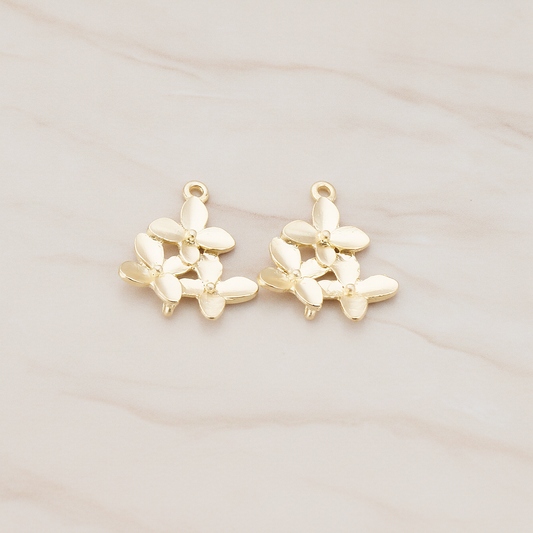 Cherry Blossom Connector Pendant, 2 Pc on warm marble background (PD.466)