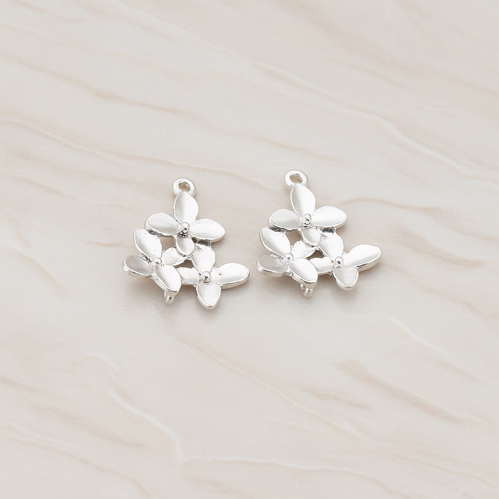 Cherry Blossom Connector Pendant, 2 Pc on warm marble background (PD.466)