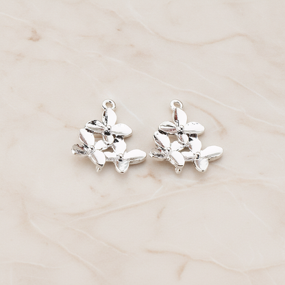 Cherry Blossom Connector Pendant, 2 Pc on warm marble background (PD.466)