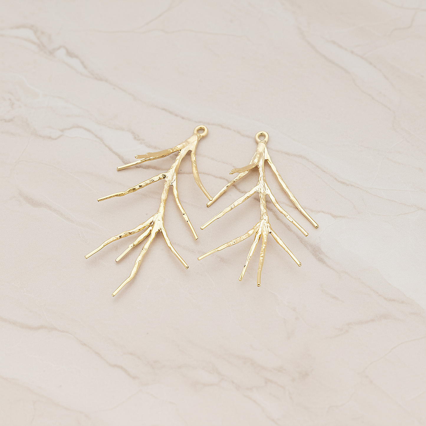 Pine Branch Pendant, 2 Pc on warm marble background (PD.498)