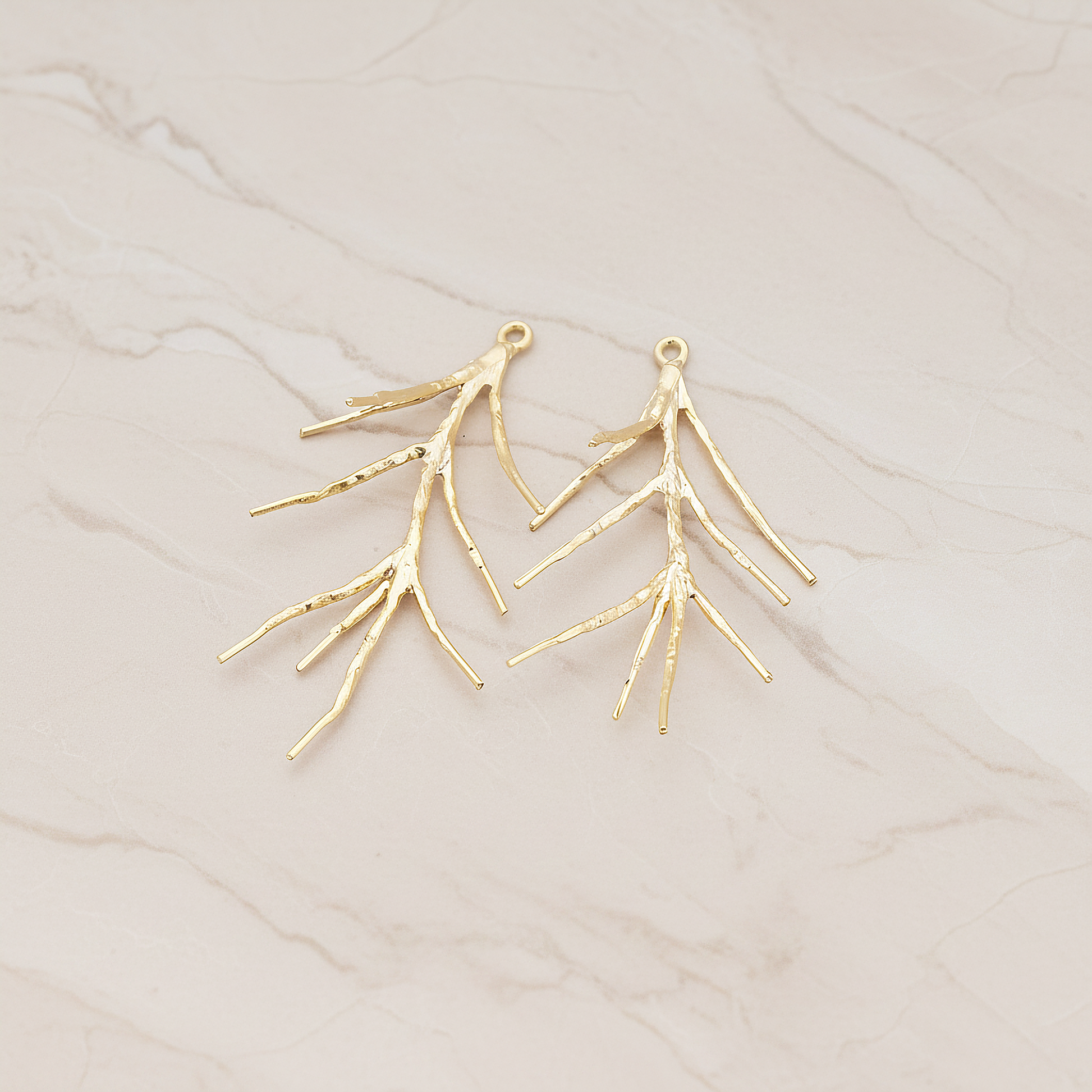 Pine Branch Pendant, 2 Pc on warm marble background (PD.498)