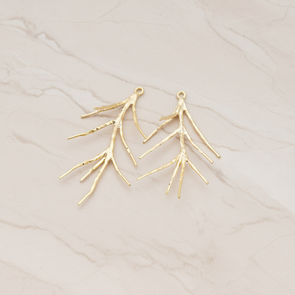 Pine Branch Pendant, 2 Pc on warm marble background (PD.498)