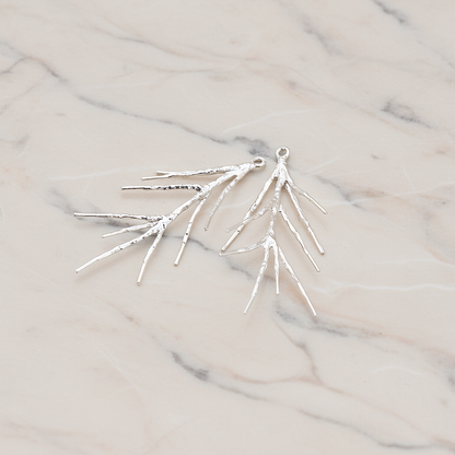 Pine Branch Pendant, 2 Pc on warm marble background (PD.498)