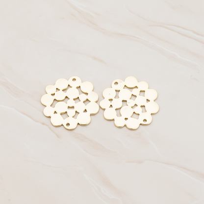 Flat Bubble Connector Pendant, 2 Pc on warm marble background (PD.500)
