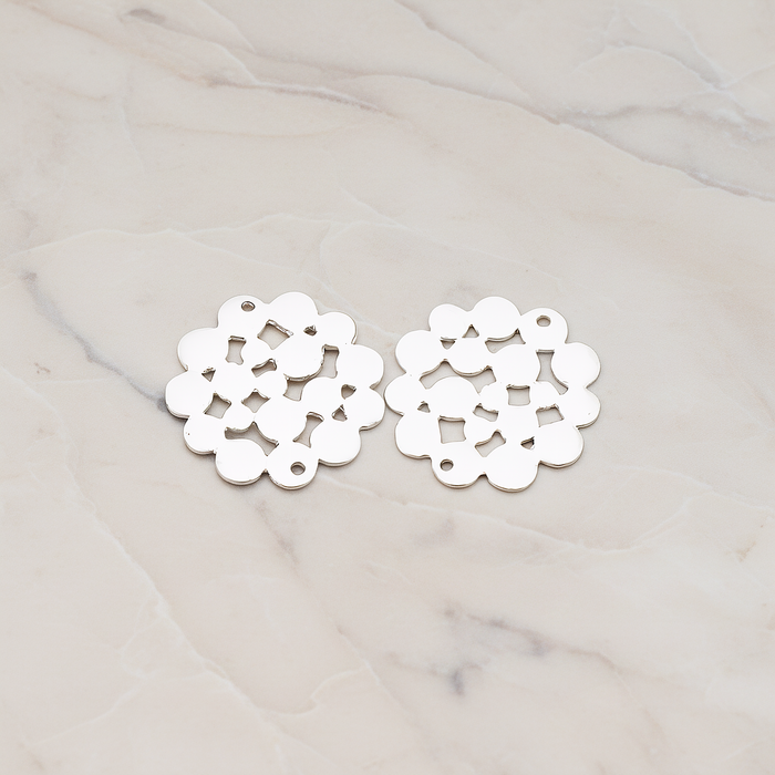 Flat Bubble Connector Pendant, 2 Pc on warm marble background (PD.500)