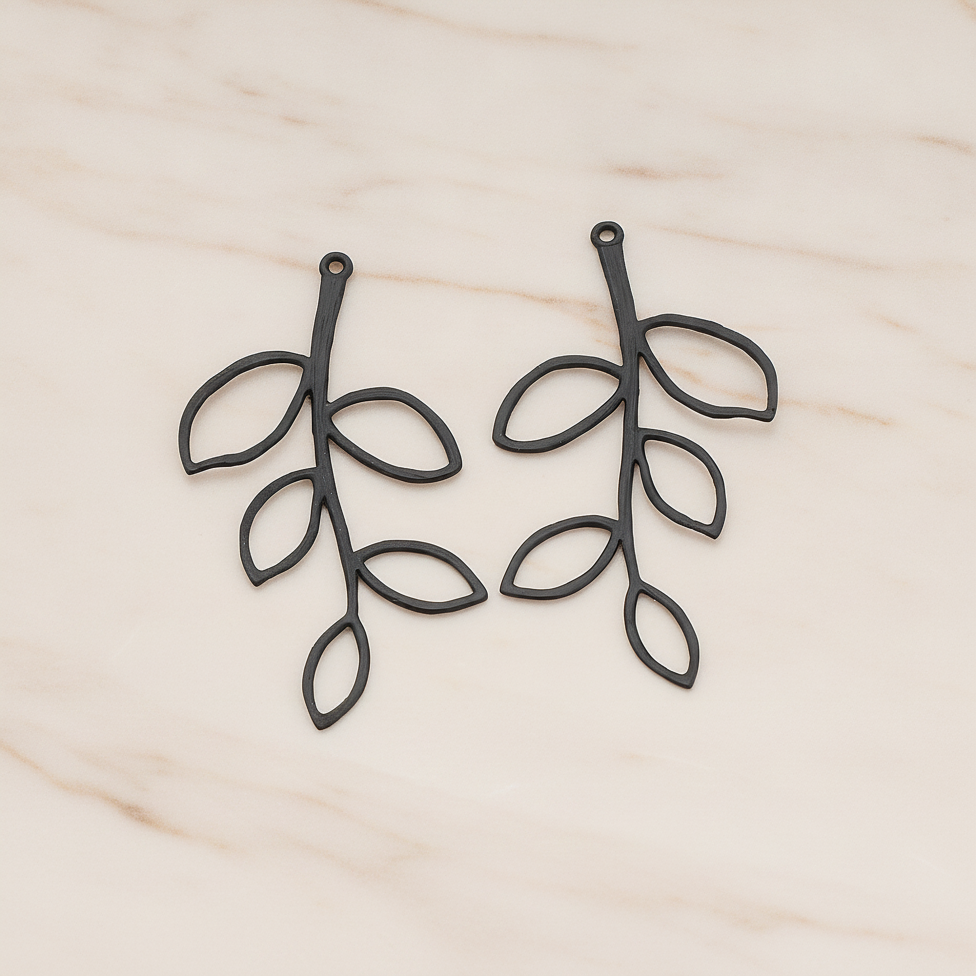 Large Twig Charm Pendant, 2 Pc on warm marble background (PD.505-02)
