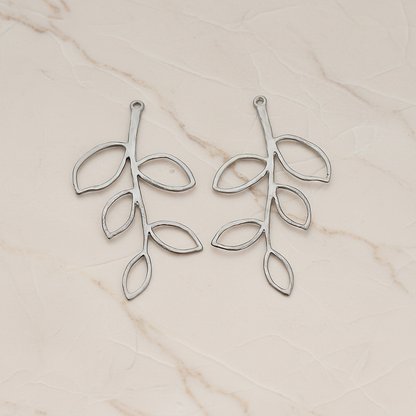 Large Twig Charm Pendant, 2 Pc on warm marble background (PD.505-02)