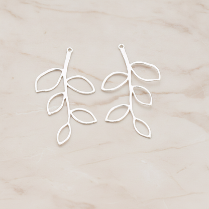 Large Twig Charm Pendant, 2 Pc on warm marble background (PD.505-02)