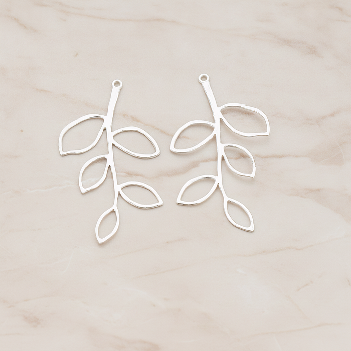 Large Twig Charm Pendant, 2 Pc on warm marble background (PD.505-02)