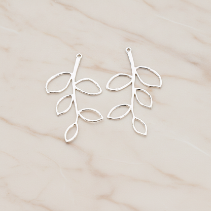 Large Twig Charm Pendant, 2 Pc on warm marble background (PD.505-02)