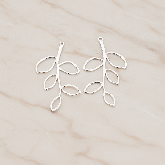 Large Twig Charm Pendant, 2 Pc on warm marble background (PD.505-02)