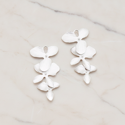 Triple Flower Pendant, 2 Pc on warm marble background (PD.507-01)