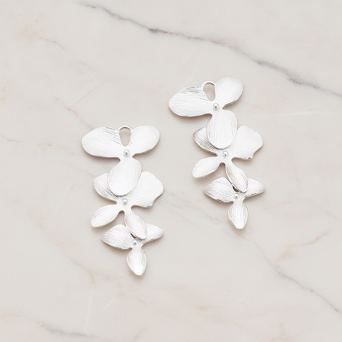 Triple Flower Pendant, 2 Pc on warm marble background (PD.507-01)