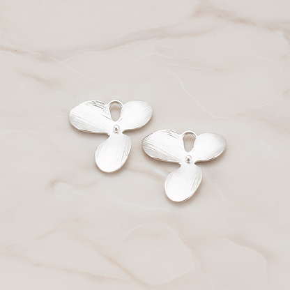 Three Petal Flower Pendant, 2 Pc on warm marble background (PD.507-02)