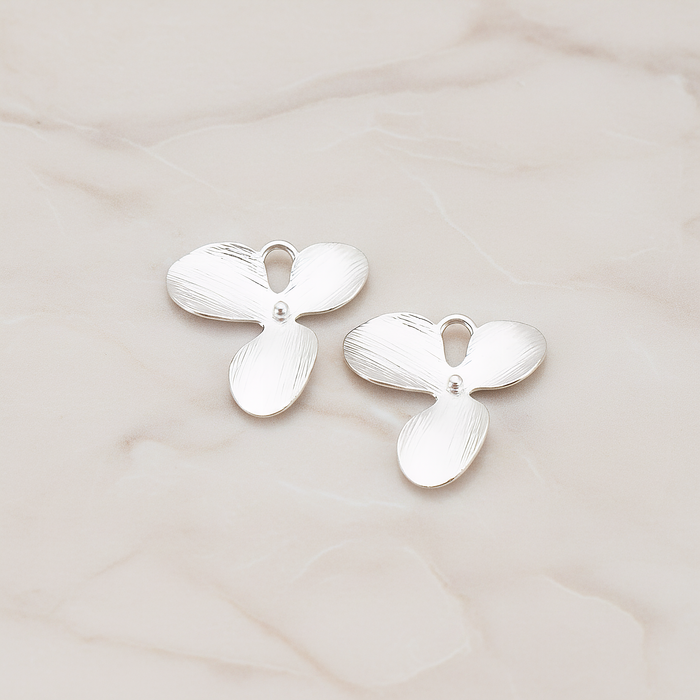 Three Petal Flower Pendant, 2 Pc on warm marble background (PD.507-02)