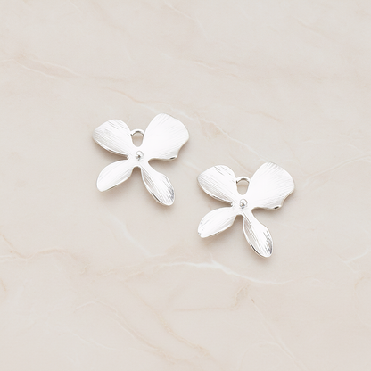 Four Petal Flower Pendant, 2 Pc on warm marble background (PD.507-03)