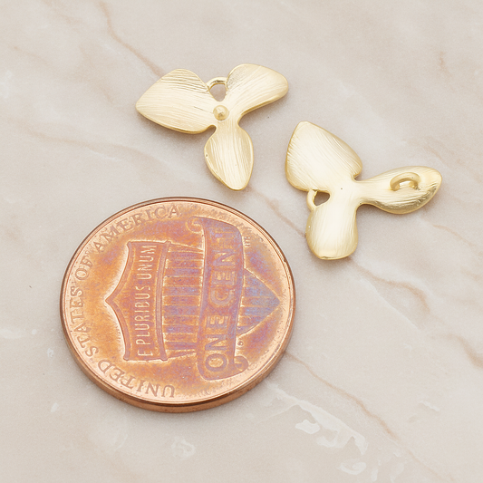 Small Three Petal Flower Pendant, 2 Pc on warm marble background (PD.507-04)