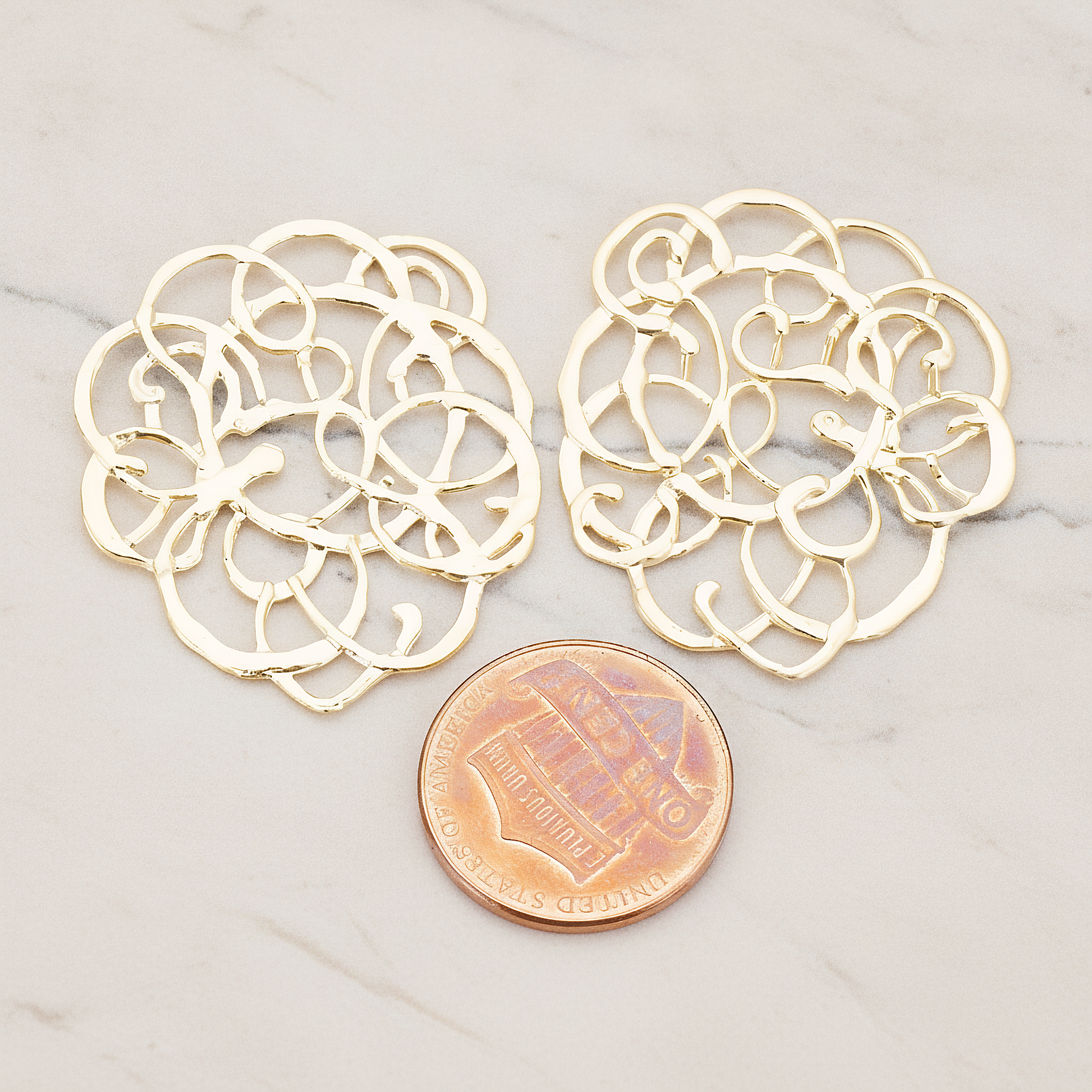 Ethnic Style Pendant, 2 Pc on warm marble background (PD.513)