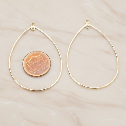 Small Rope Teardrop Pendant, 2 Pc on warm marble background (PD.521-01)