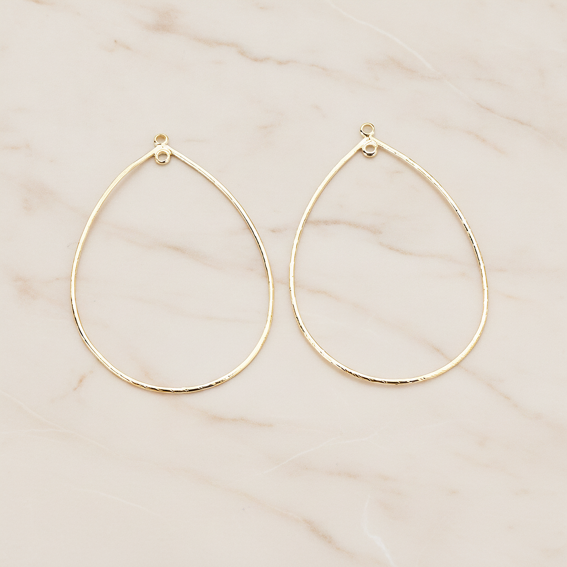 Small Rope Teardrop Pendant, 2 Pc on warm marble background (PD.521-01)