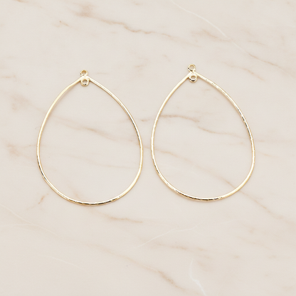 Small Rope Teardrop Pendant, 2 Pc on warm marble background (PD.521-01)