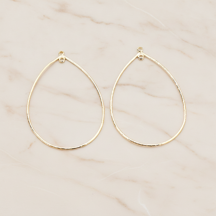 Small Rope Teardrop Pendant, 2 Pc on warm marble background (PD.521-01)
