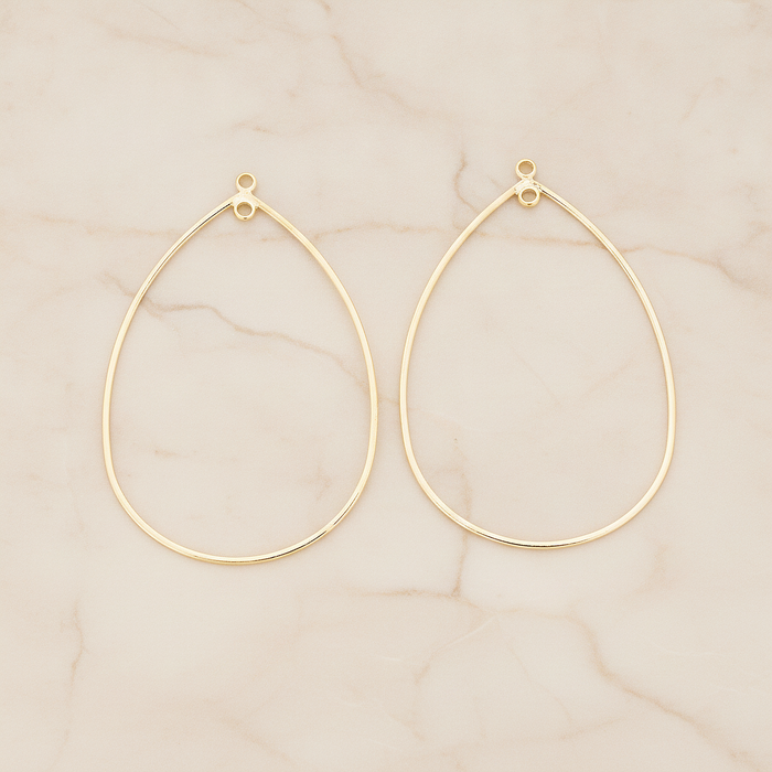 Small Rope Teardrop Pendant, 2 Pc on warm marble background (PD.521-01)