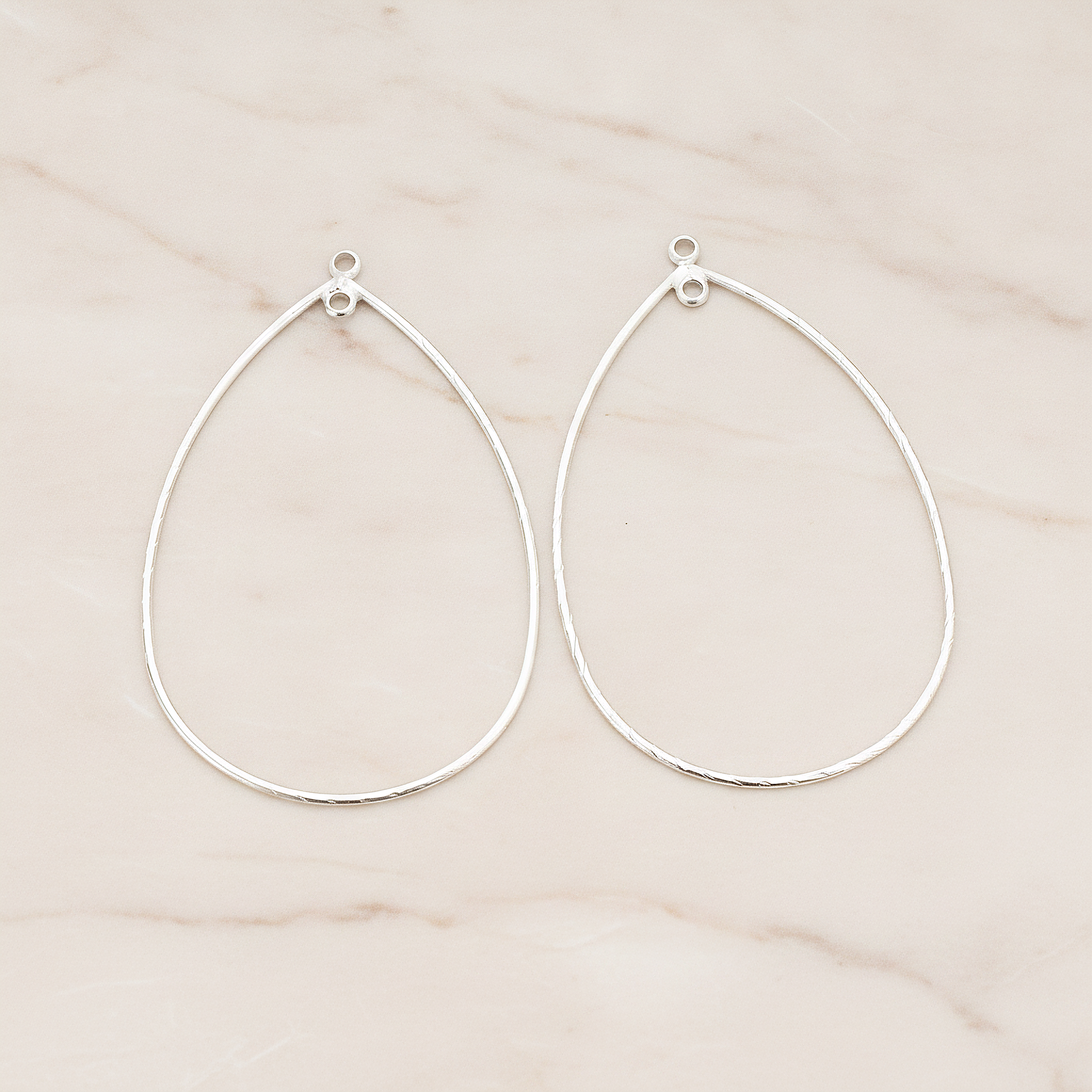 Small Rope Teardrop Pendant, 2 Pc on warm marble background (PD.521-01)