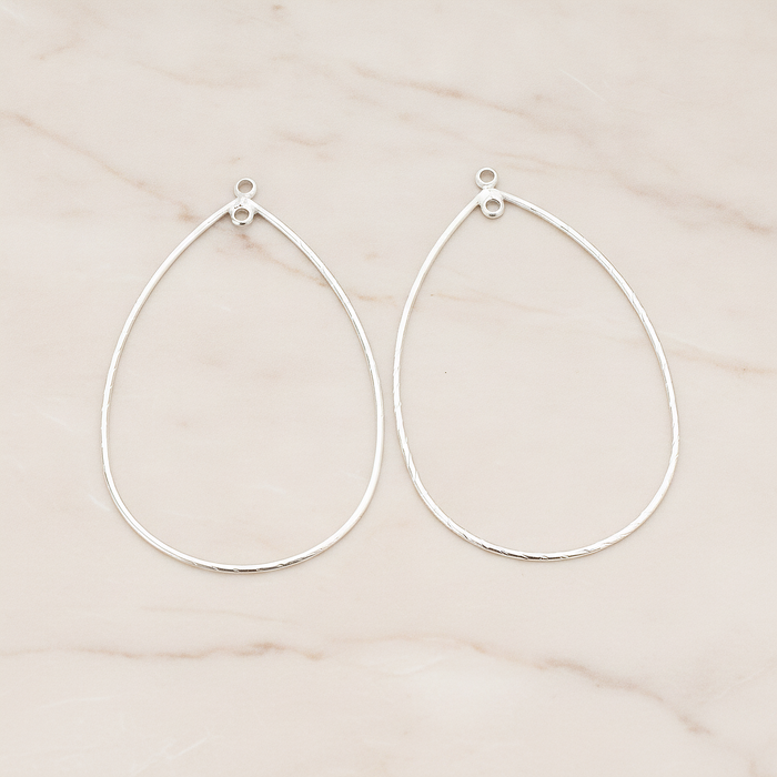 Small Rope Teardrop Pendant, 2 Pc on warm marble background (PD.521-01)