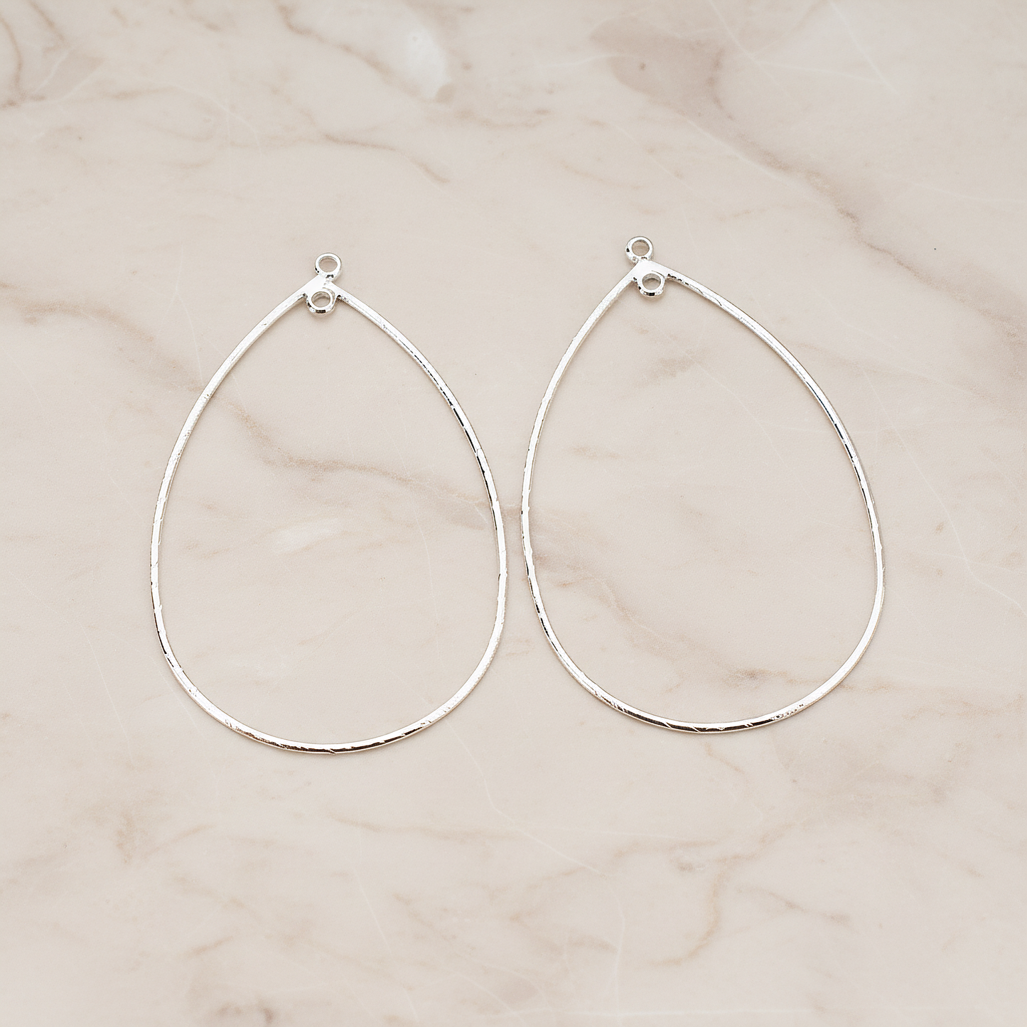 Small Rope Teardrop Pendant, 2 Pc on warm marble background (PD.521-01)