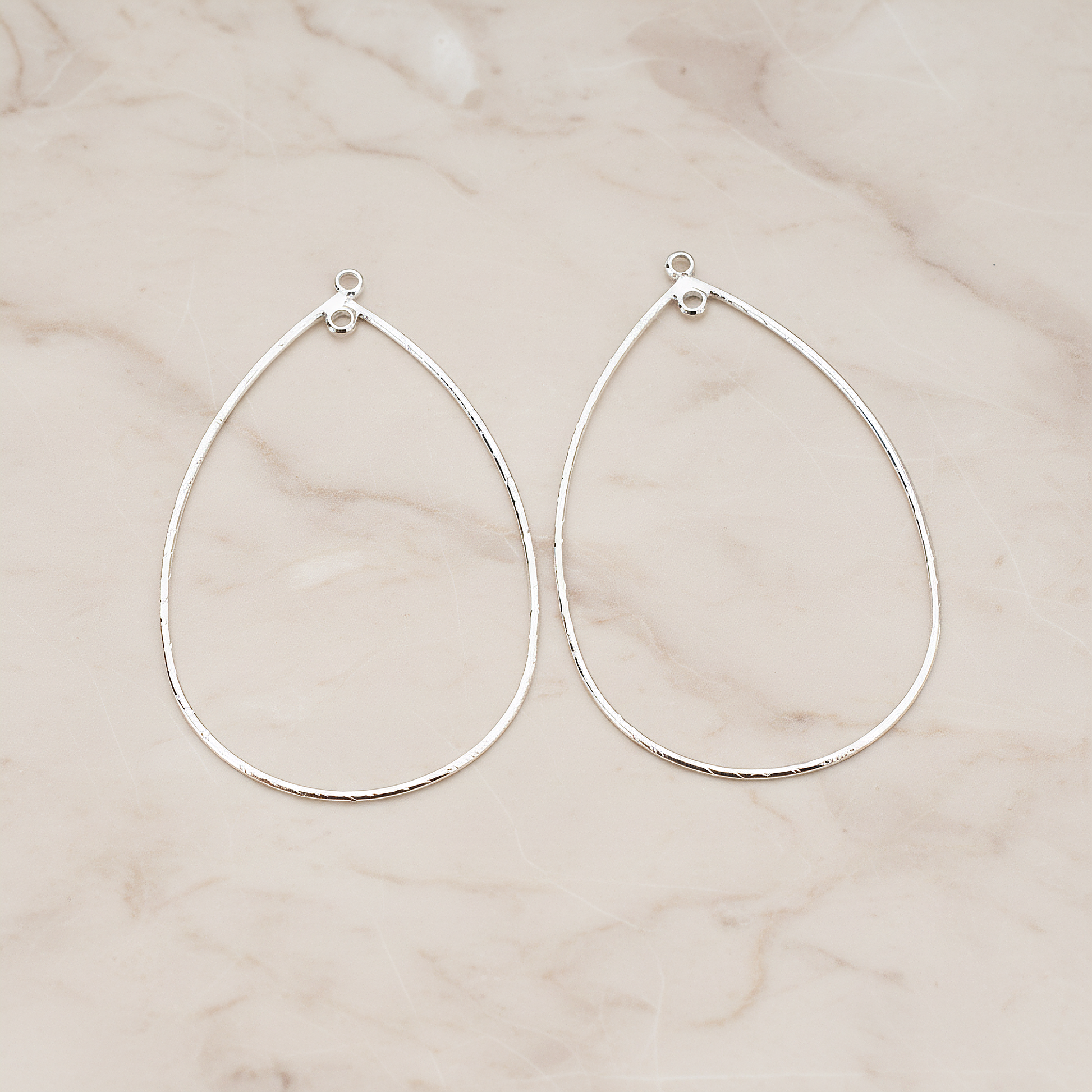 Small Rope Teardrop Pendant, 2 Pc on warm marble background (PD.521-01)