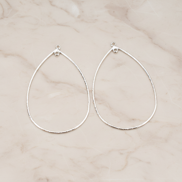 Small Rope Teardrop Pendant, 2 Pc on warm marble background (PD.521-01)