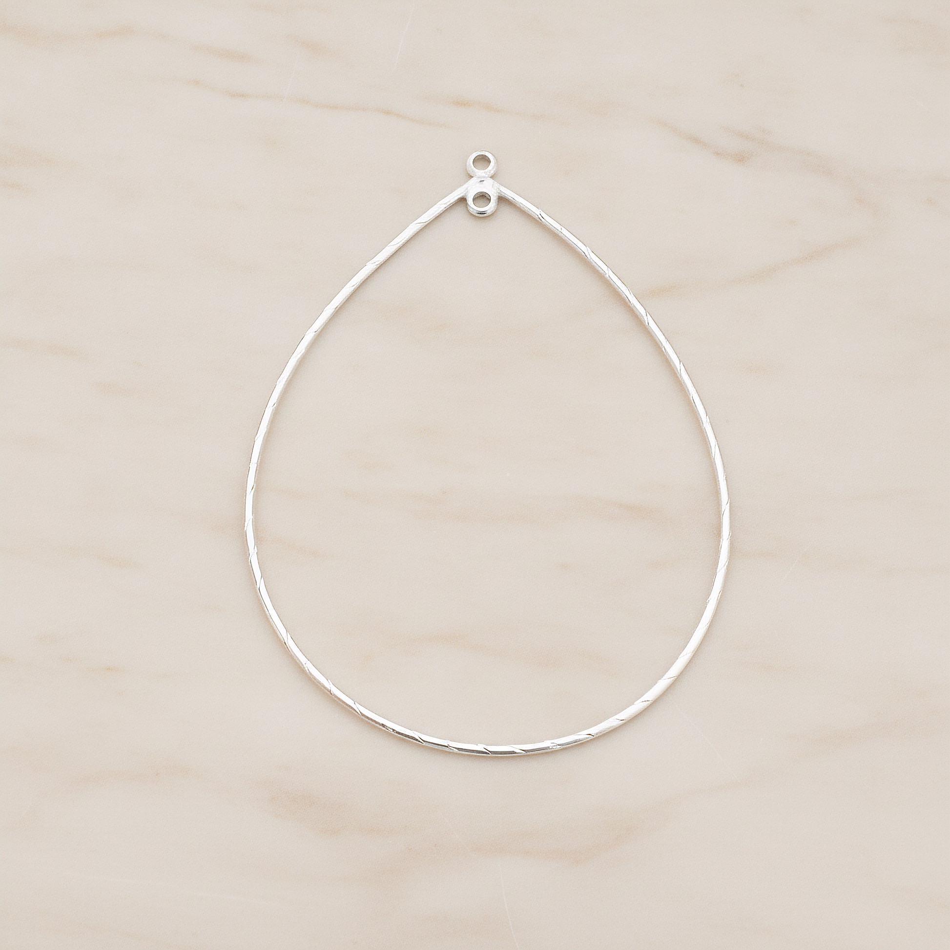 Large Rope Teardrop Pendant, 2 Pc on warm marble background (PD.521-02)