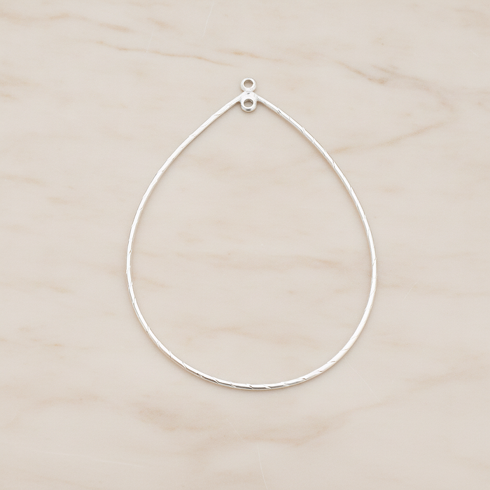 Large Rope Teardrop Pendant, 2 Pc on warm marble background (PD.521-02)