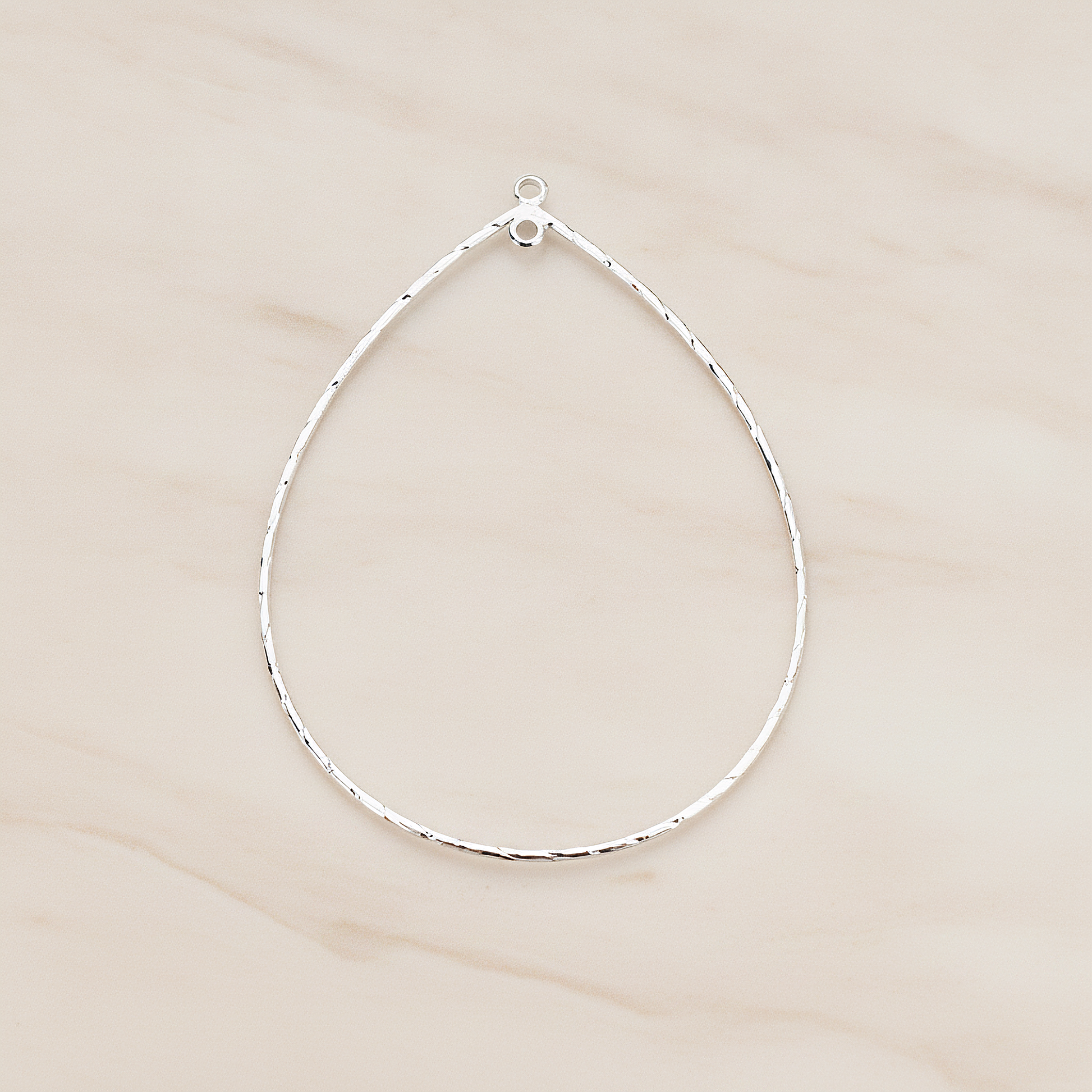 Large Rope Teardrop Pendant, 2 Pc on warm marble background (PD.521-02)