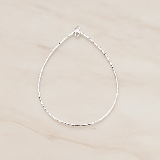 Large Rope Teardrop Pendant, 2 Pc on warm marble background (PD.521-02)