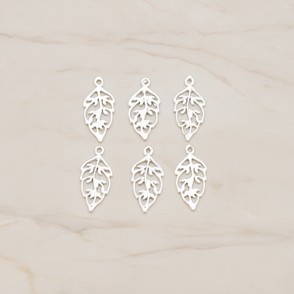 Unique Leaf Pendant, 4 Pc on warm marble background (PD.549)